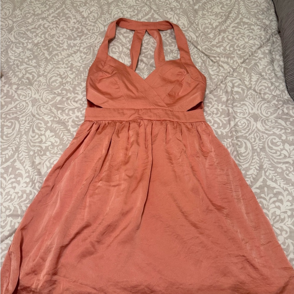 BCBGeneration Backless Dress in Coral